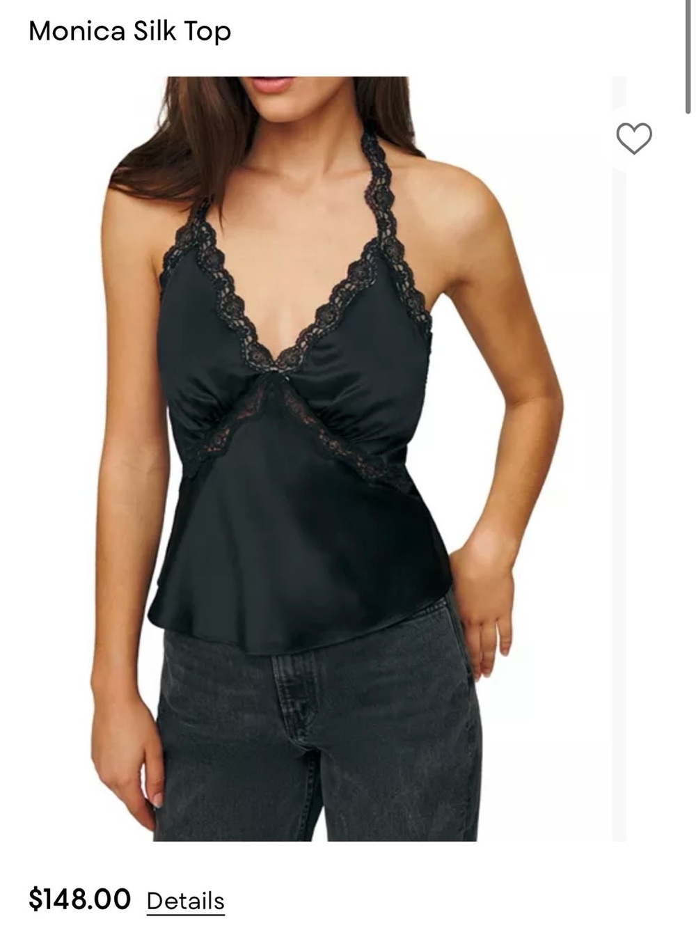 NWT reformation monica Silk- laceTrim Camisole in Light Pink